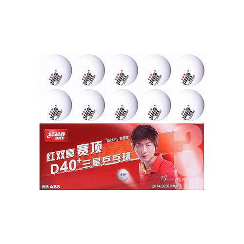 DHS D40+ 3-stjerners ITTF bordtennisballer 10-pack